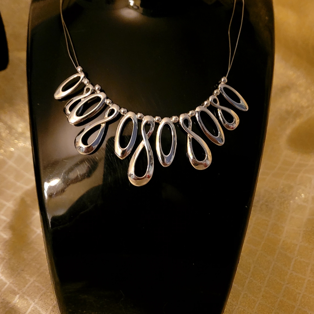 Lia Sophia Silver Teardrop Necklace